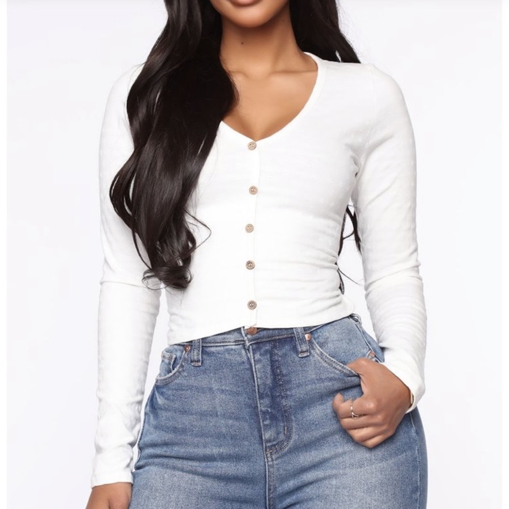 White button down top